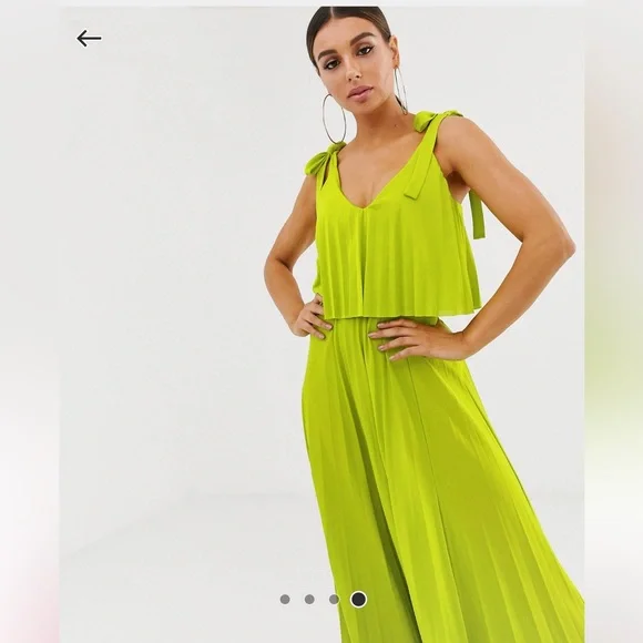 Green pleated crop maxi - Picture 3 of 10